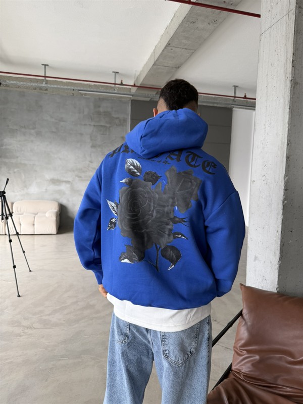 Premium Kabartma Baskı Sweat - Mavi