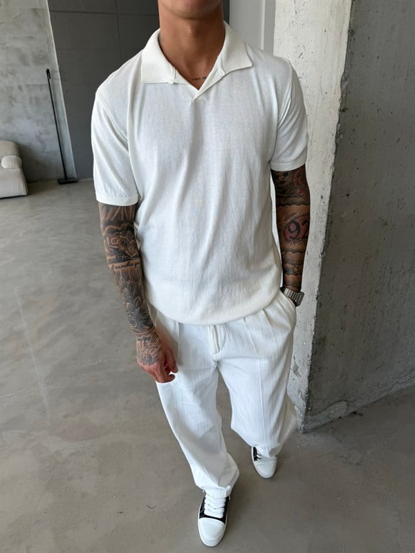 Premium Pat Yaka Basic T-Shirt - Beyaz