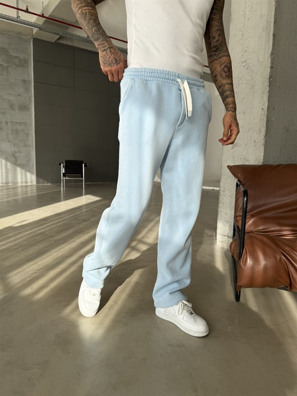 Premium Retro Yıkamalı Baggy Eşofman - Mavi