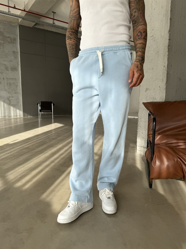 Premium Retro Yıkamalı Baggy Eşofman - Mavi