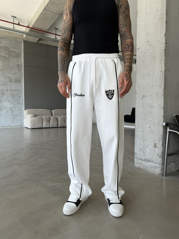 Premium Sesless 1998 Baggy Eşofman - Beyaz