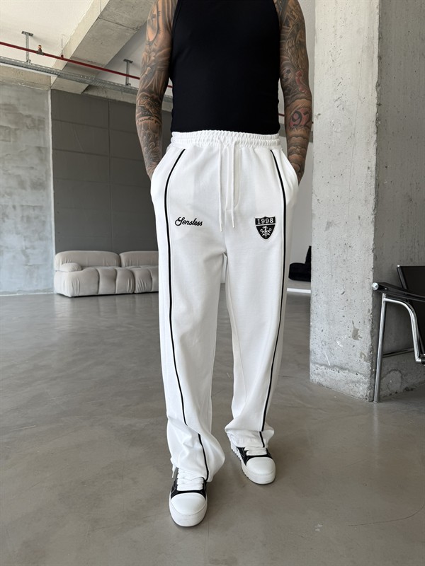 Premium Sesless 1998 Baggy Eşofman - Beyaz