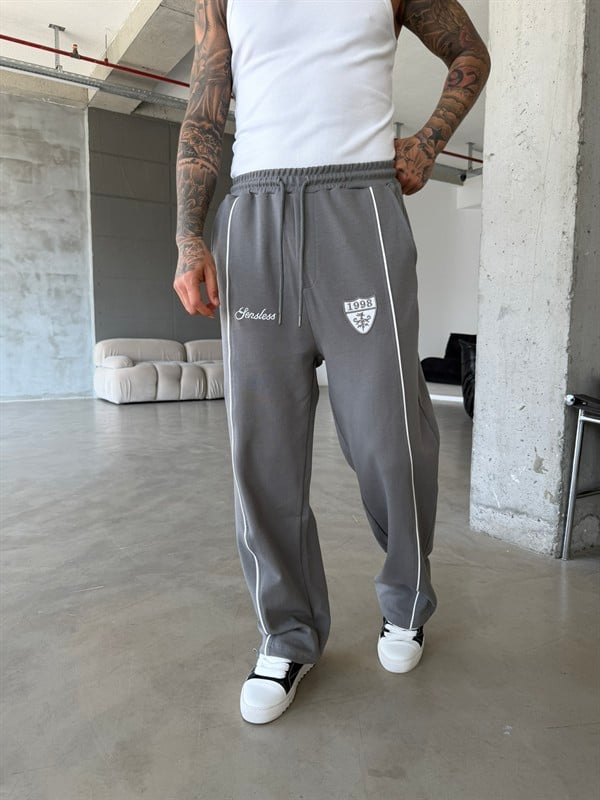 Premium Sesless 1998 Baggy Eşofman - Füme