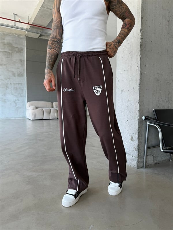 Premium Sesless 1998 Baggy Eşofman - Kahve