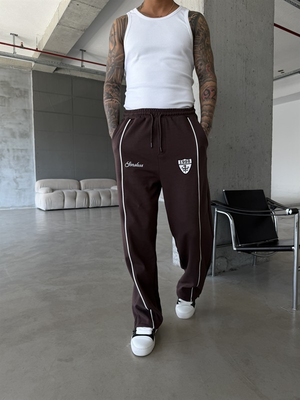 Premium Sesless 1998 Baggy Eşofman - Kahve