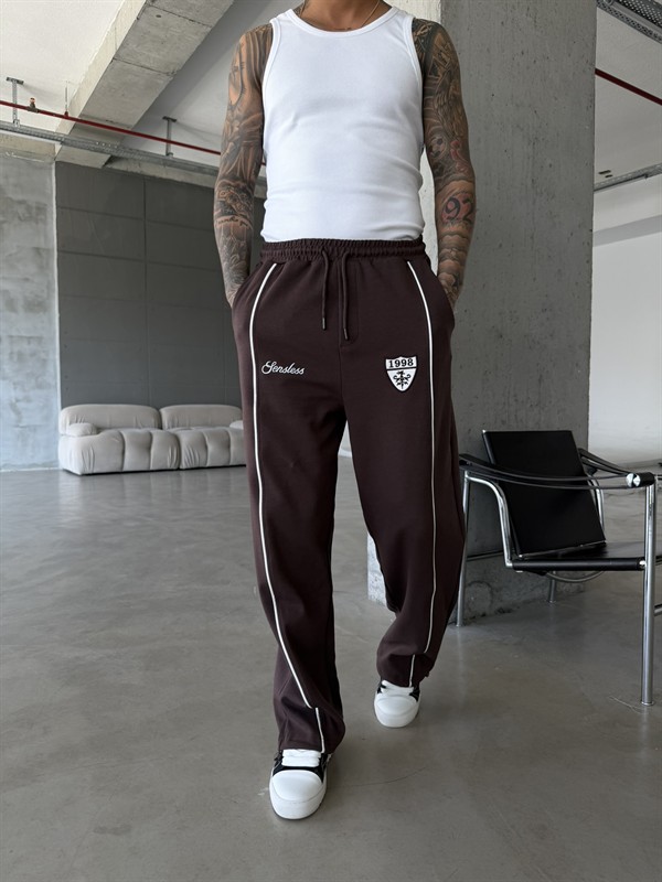 Premium Sesless 1998 Baggy Eşofman - Kahve