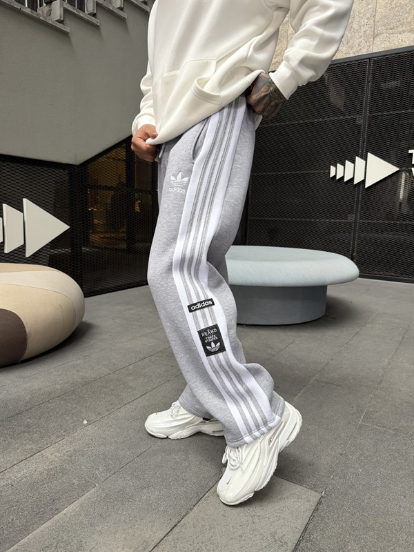 Premium Üç Cizgili Baggy Eşofman - Gri