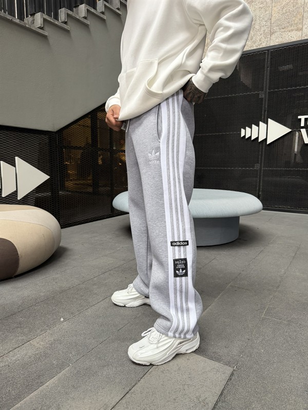 Premium Üç Cizgili Baggy Eşofman - Gri