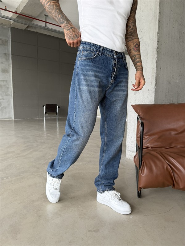 Premium Yıkamalı  Acid Baggy - İndigo