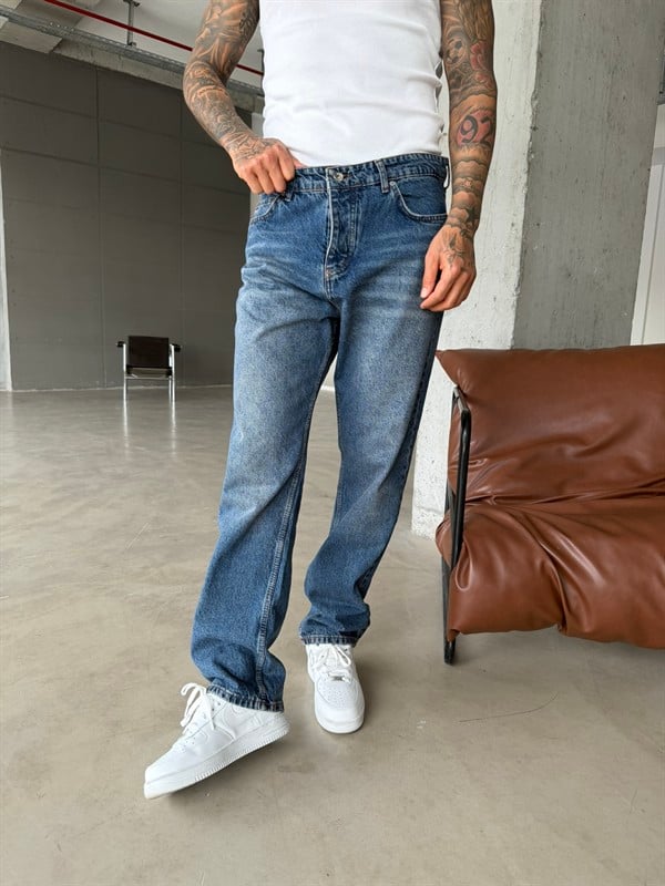 Premium Yıkamalı  Acid Baggy - İndigo