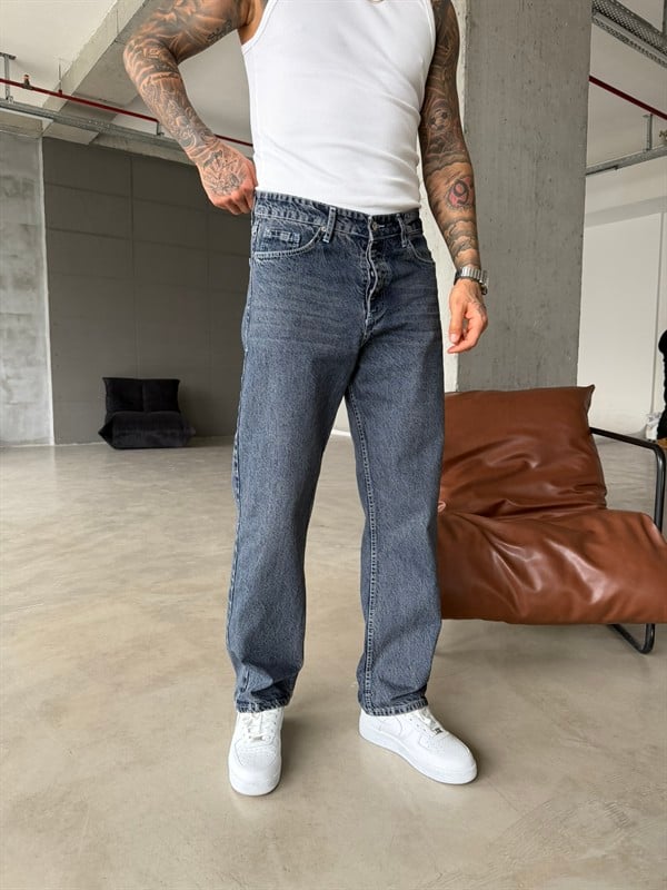Prime Basic Yıkamalı Baggy Pantolon - İndigo