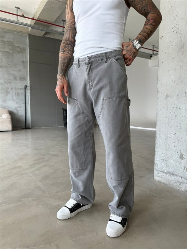 Prime Premium Baggy Dessening Baggy Pantolon - Gri