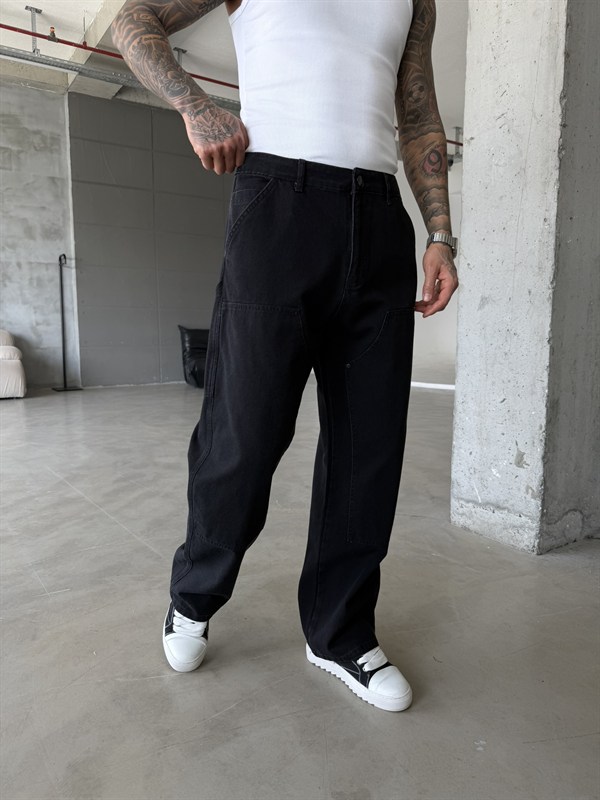Prime Premium Baggy Dessening Baggy Pantolon - Siyah