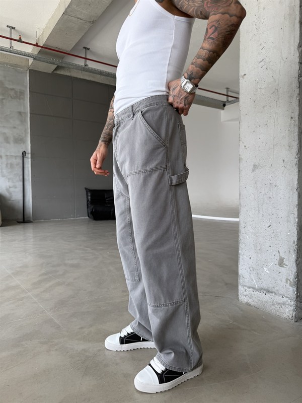 Prime Premium Baggy Dessening Baggy Pantolon - Gri