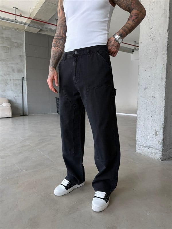 Prime Premium Baggy Dessening Baggy Pantolon - Siyah