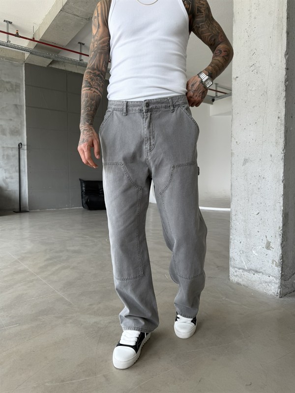 Prime Premium Baggy Dessening Baggy Pantolon - Gri