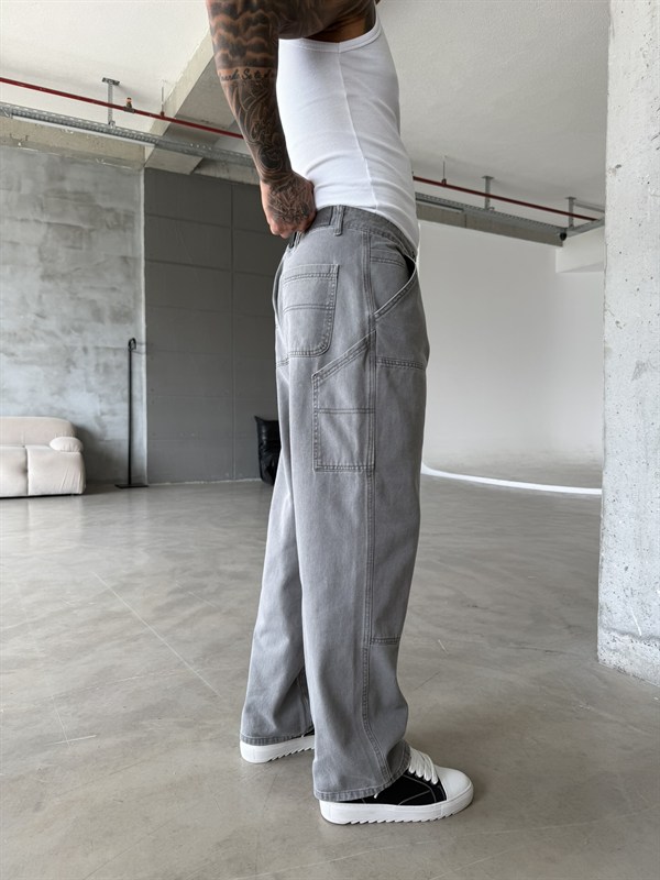 Prime Premium Baggy Dessening Baggy Pantolon - Gri