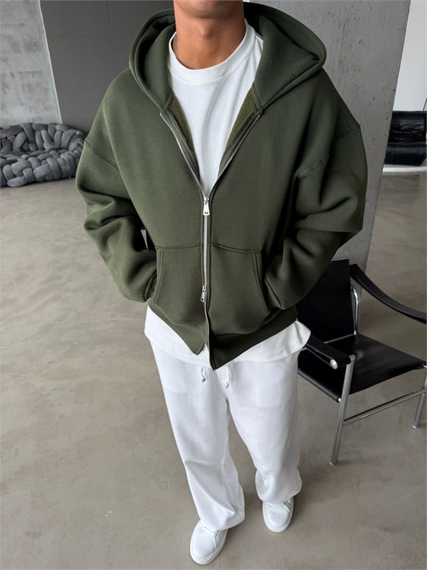 Puffer Boxy Fit Zippered Hoodie