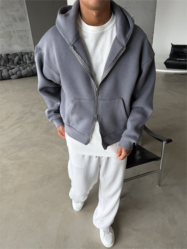Puffer Boxy Fit Zippered Hoodie