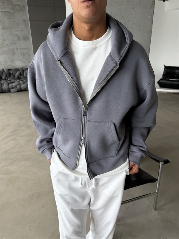 Puffer Boxy Fit Zippered Hoodie