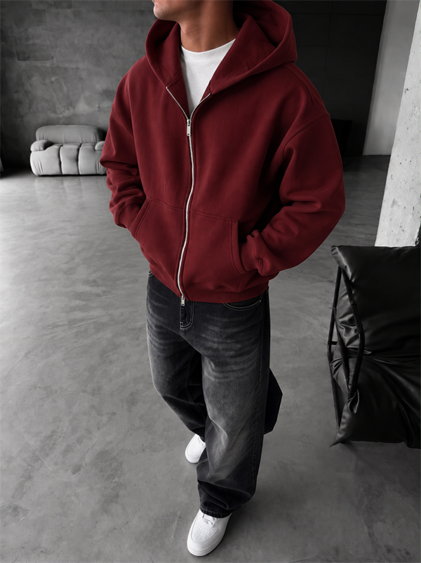 Puffer Boxy Fit Zippered Hoodie
