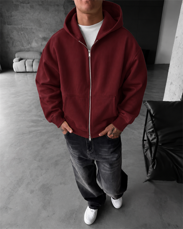 Puffer Boxy Fit Zippered Hoodie