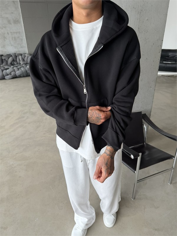 Puffer Boxy Fit Zippered Hoodie
