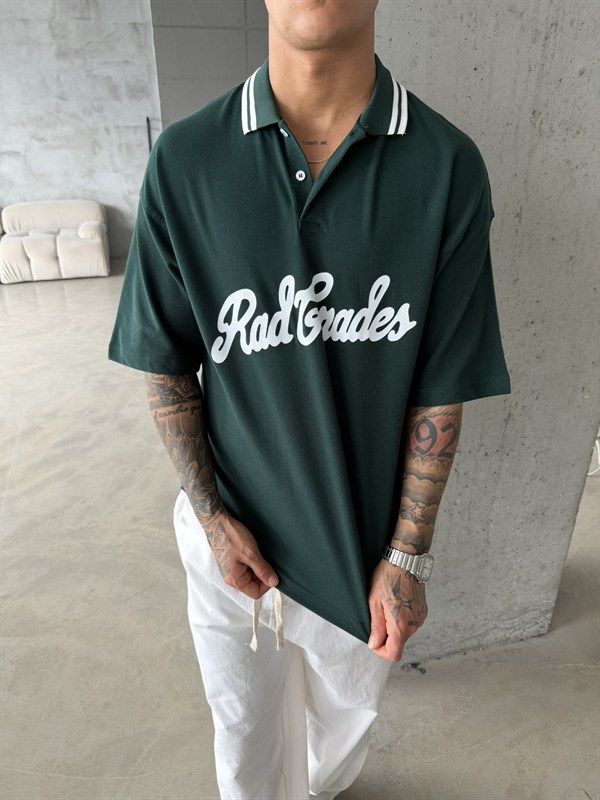 Rad Gnades Baskılı Polo Yaka T-Shirt - Yeşil
