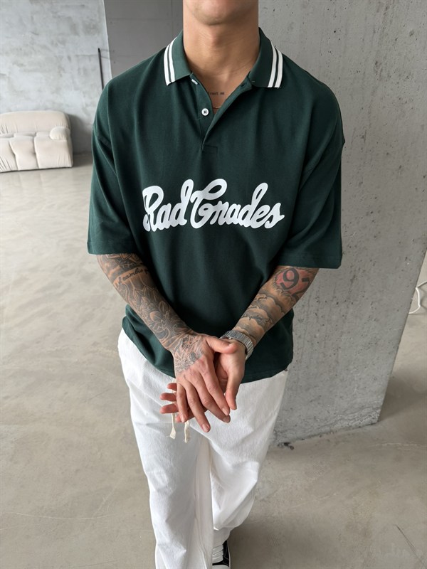 Rad Gnades Baskılı Polo Yaka T-Shirt - Yeşil