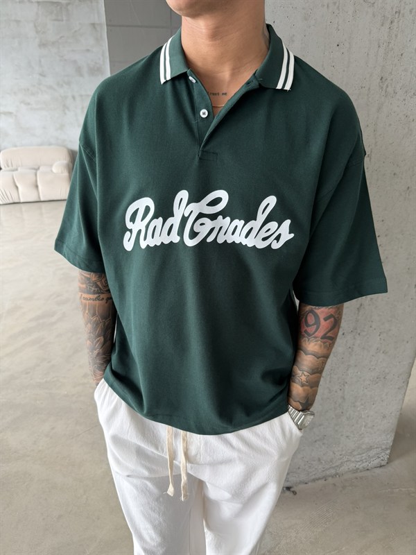 Rad Gnades Baskılı Polo Yaka T-Shirt - Yeşil