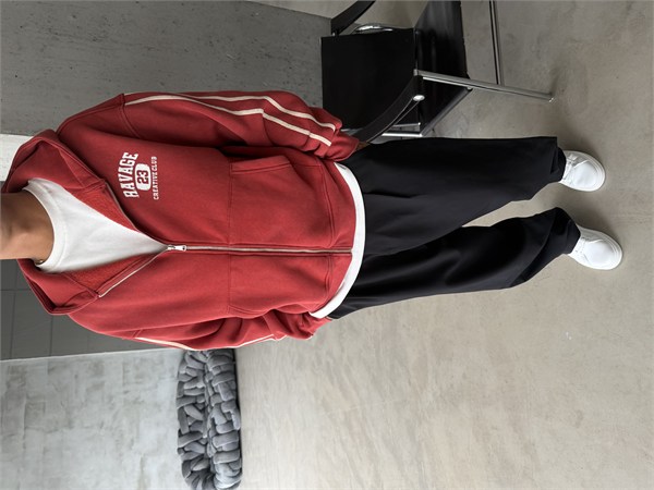 Raver College Şerit Detaylı Fermuarlı Hoodie