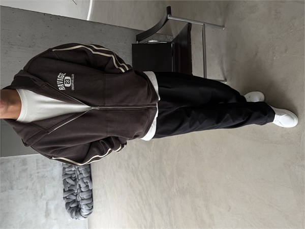 Raver College Şerit Detaylı Fermuarlı Hoodie