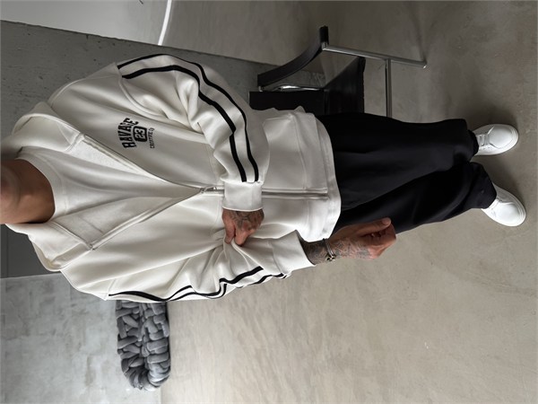 Raver College Şerit Detaylı Fermuarlı Hoodie