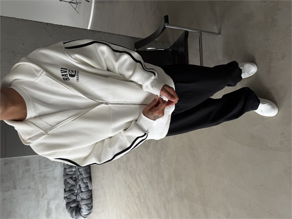 Raver College Şerit Detaylı Fermuarlı Hoodie