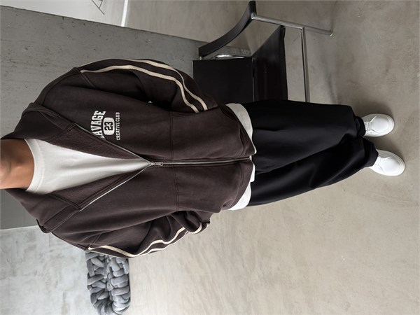 Raver College Şerit Detaylı Fermuarlı Hoodie