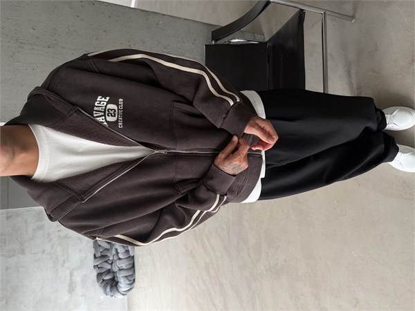 Raver College Şerit Detaylı Fermuarlı Hoodie