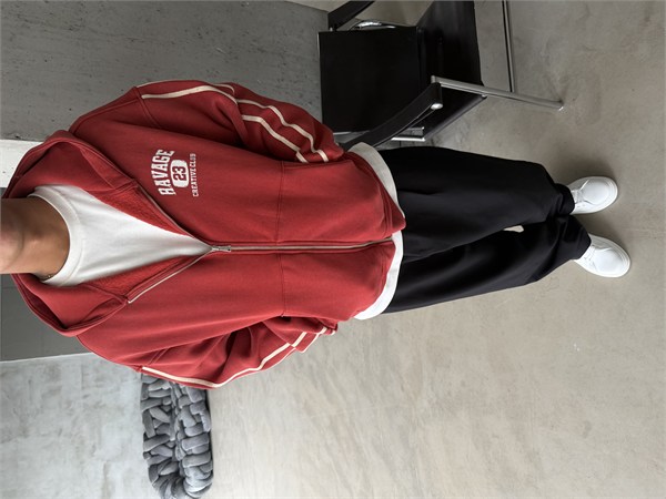 Raver College Şerit Detaylı Fermuarlı Hoodie
