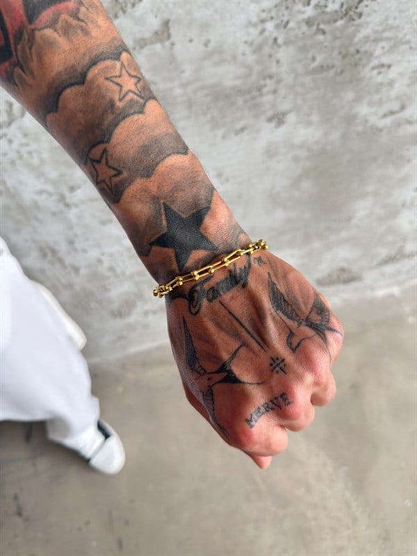 Rebel Wrist Erkek Bileklik - Gold