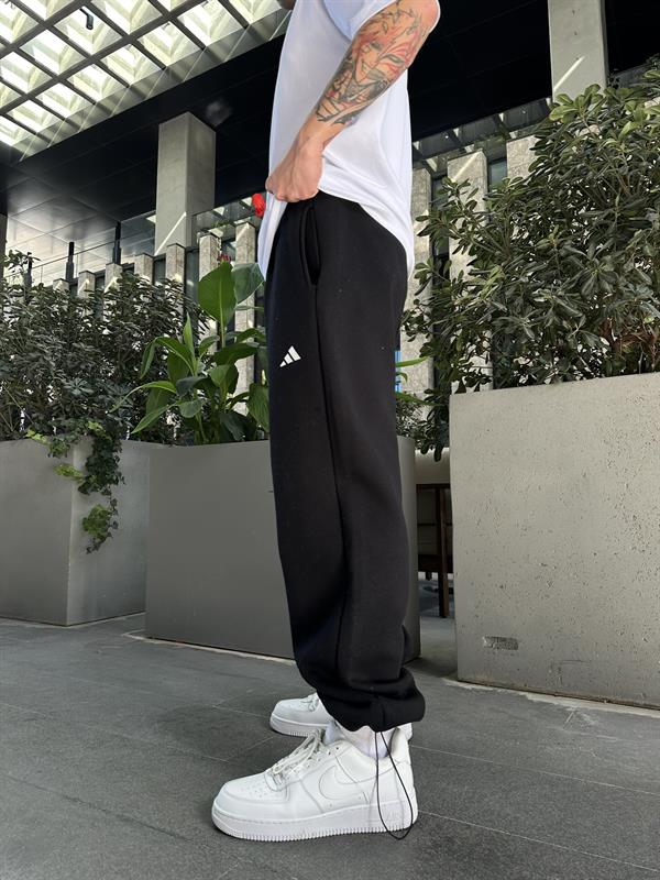 Reflektör Baskı Baggy Stoper Paça Eşofman Altı-Siyah