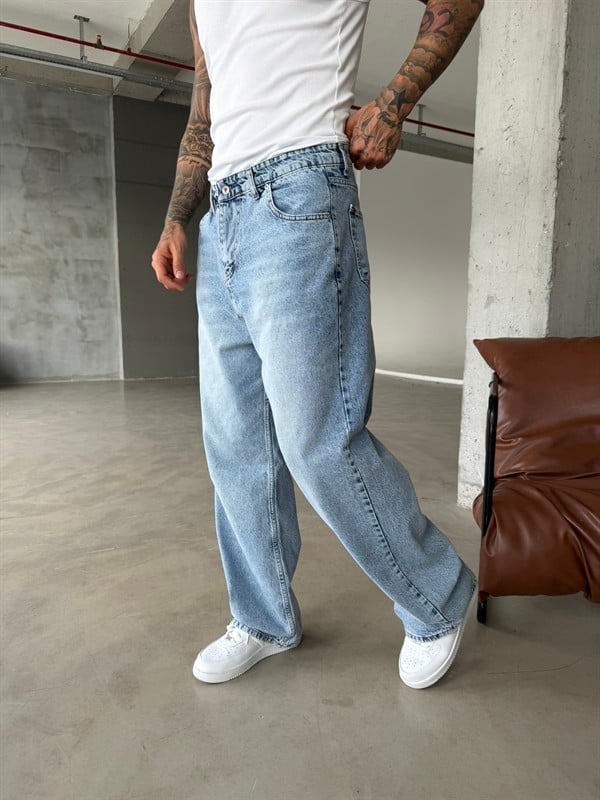 Relax Fit Baggy Premium Pantolon - Mavi