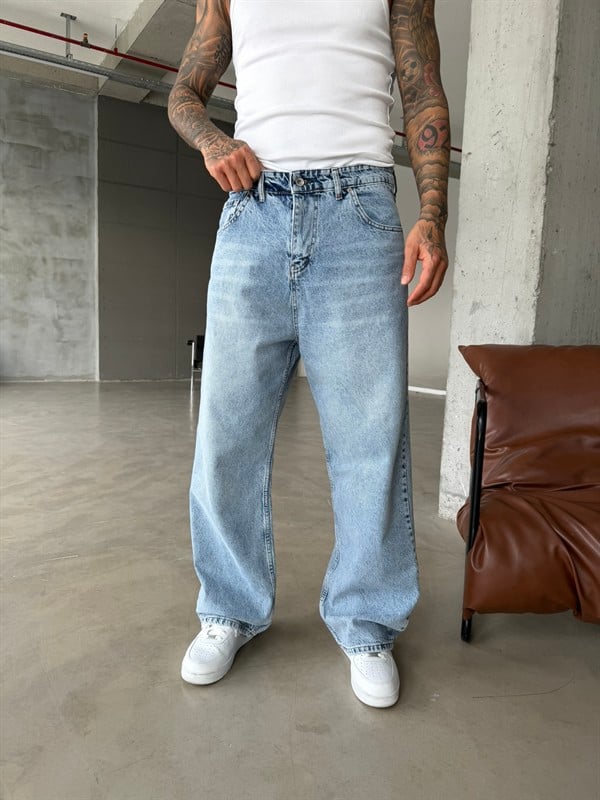 Relax Fit Baggy Premium Pantolon - Mavi