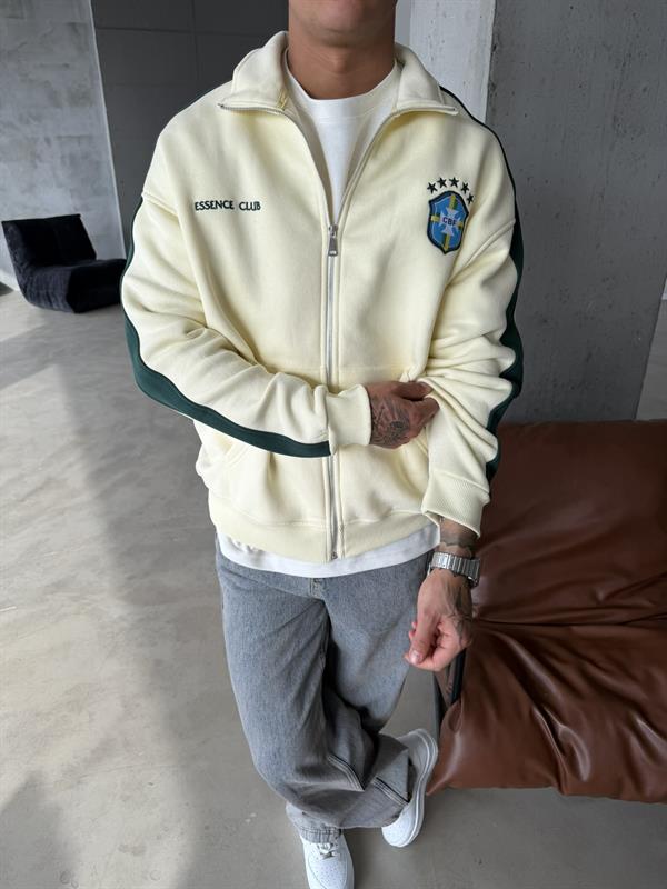 Retro Brazil Style Track Zip - Sarı