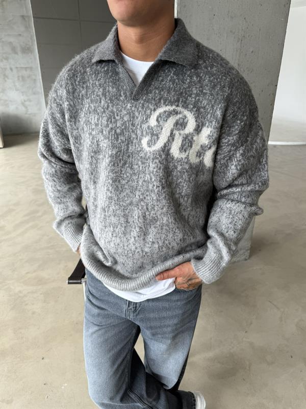 Retro Renk Geçişli Triko - Gri