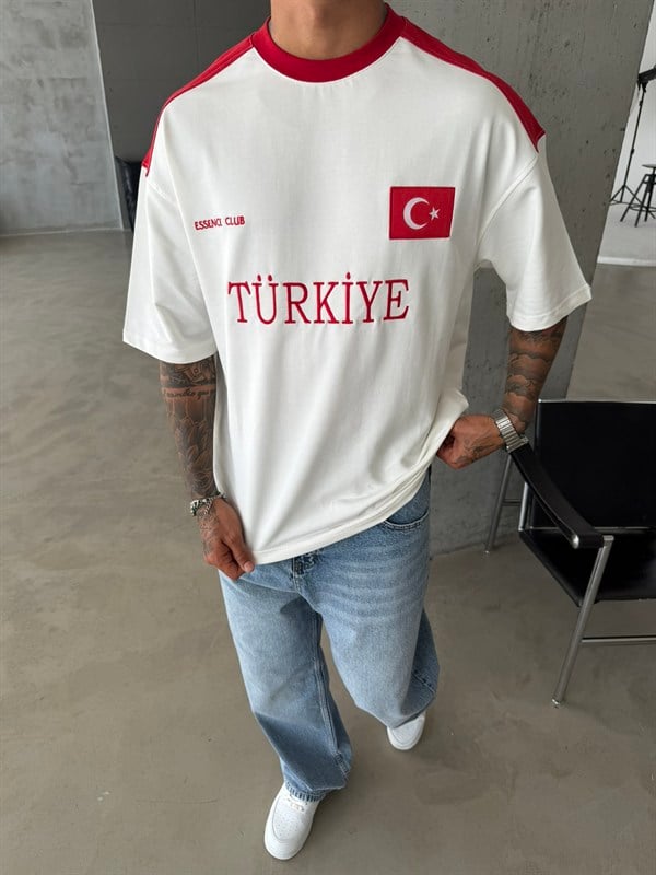 Retro Türkiye Style Basic T-Shirt - Kırmızı