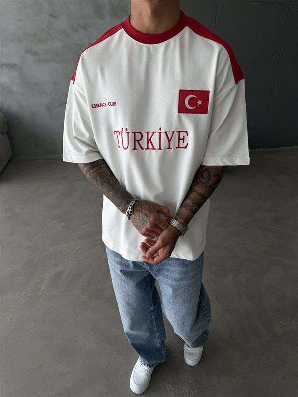 Retro Türkiye Style Basic T-Shirt - Kırmızı