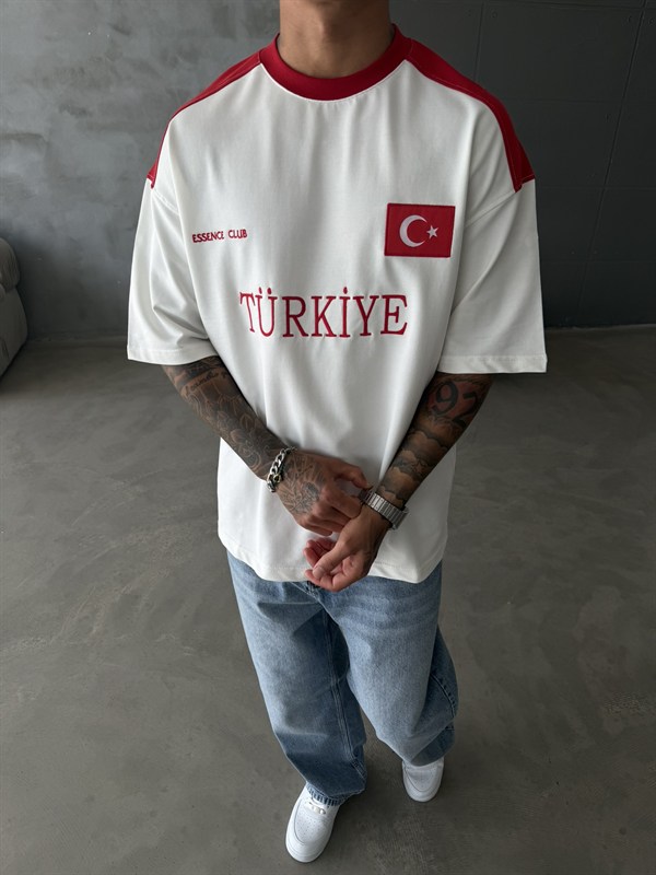 Retro Türkiye Style Basic T-Shirt - Kırmızı