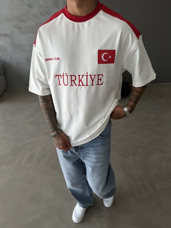 Retro Türkiye Style Basic T-Shirt - Kırmızı