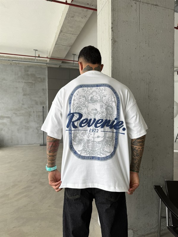 Reverie Nakışlı Premium T-Shirt - Beyaz