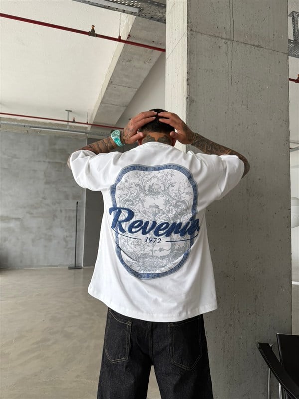 Reverie Nakışlı Premium T-Shirt - Beyaz