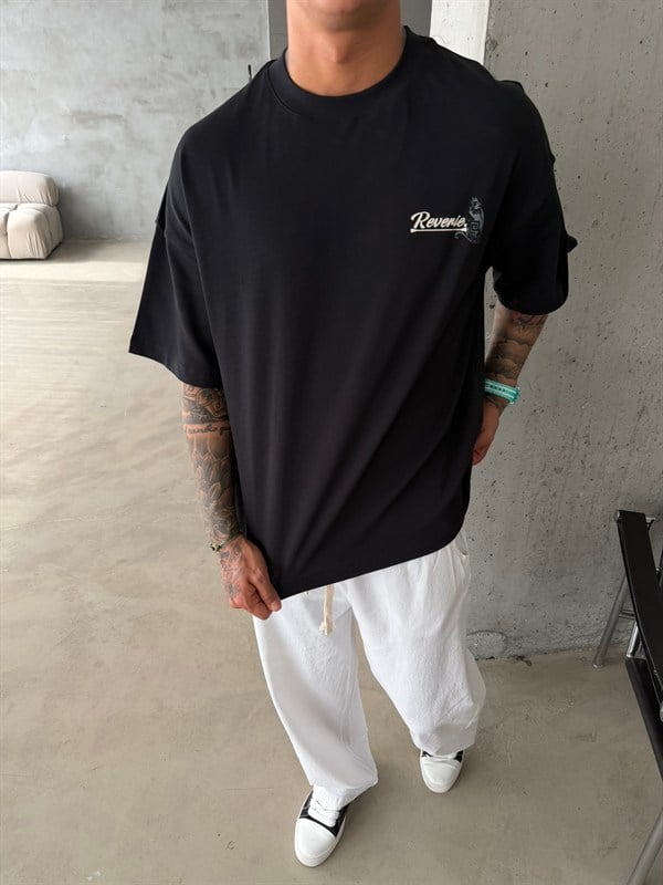 Reverie Nakışlı Premium T-Shirt - Siyah